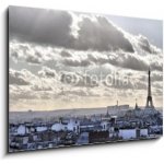 Skleněný obraz 1D - 100 x 70 cm - Vue depuis les toits de Paris - Tour Eiffel Vůdní depuis les toits de Paris – Hledejceny.cz