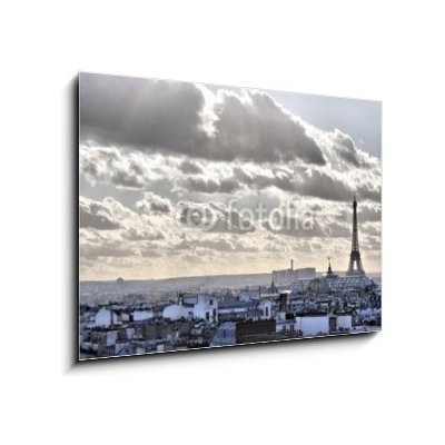 Skleněný obraz 1D - 100 x 70 cm - Vue depuis les toits de Paris - Tour Eiffel Vůdní depuis les toits de Paris – Hledejceny.cz