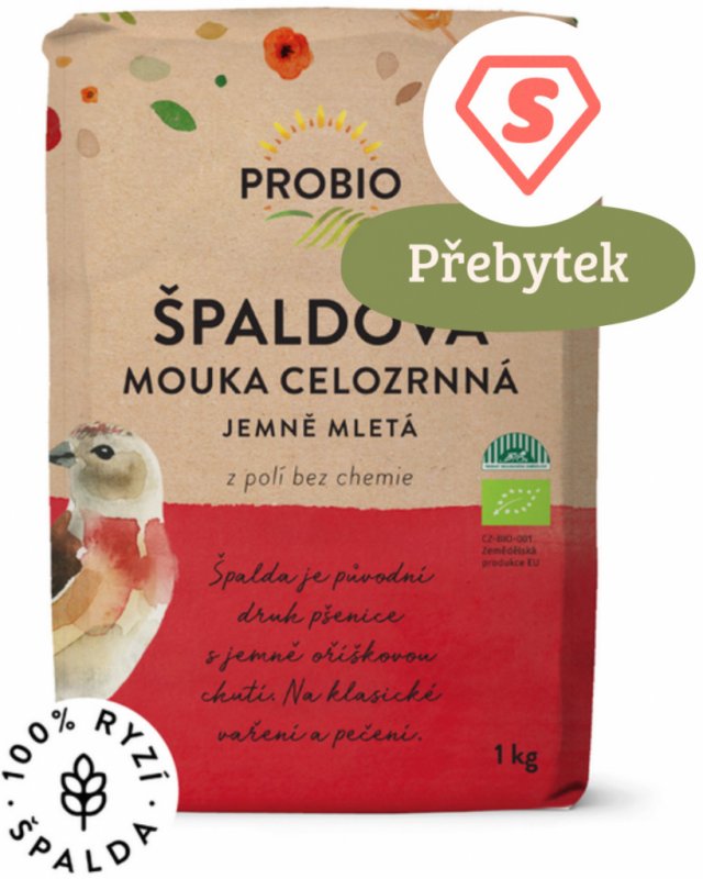 ProBio Mouka špaldová celozrnná jemně mletá 1000 g