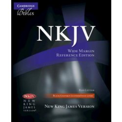 NKJV Wide Margin Reference Bible, Black Edge-Lined Goatskin Leather, Red Letter Text NK746:XRME