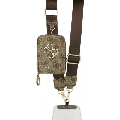 Guess Crossbody Popruh PU 4G Metal Logo + Peněženka Brown – Sleviste.cz
