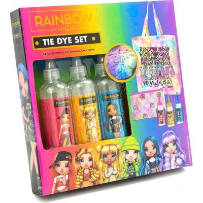 Mikrotrading Rainbow High plátěná taška 25x30 cm s batikovací sadou 3 barvy v krabičce – Hledejceny.cz
