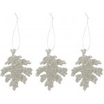 House Doctor Vánoční ozdoba Leaf Gliz Silver Glitter set 3 ks stříbrná barva sklo – Hledejceny.cz