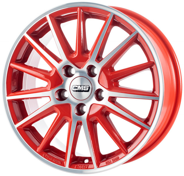 CMS C23 6x15 4x108 ET45 red polished