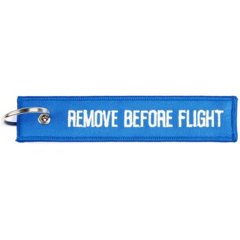 Přívěsek na klíče FOSTEX remove before flight modrá