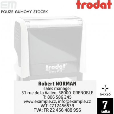 Trodat 4914 [ 64 x 26 mm pouze gumový štoček – Zboží Živě