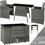 tectake 403097 Zahradní ratanový nábytek Lausanne šedá polyetylen – Zboží Mobilmania