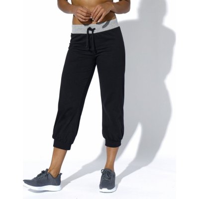 B 3/4 kalhoty z úpletu černá/šedý melír – Zboží Mobilmania