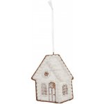 Clayre & Eef Závěsná dekorace zasněžená perníková chaloupka Frosted Ginger - 9*1*10 cm – Hledejceny.cz