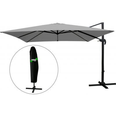 Garden Line Zahradní slunečník s ochranným obalem MINI ROMA 250 x 250 cm šedý – Sleviste.cz