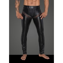 Noir Handmade H059 Men's Powerwetlook Long Pants with Inserts and Pockets Made of 3D Net