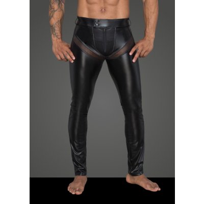 Noir Handmade H059 Men's Powerwetlook Long Pants with Inserts and Pockets Made of 3D Net