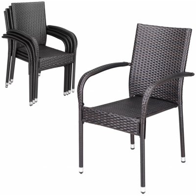 Deuba Ratanové židle Comfort 4 ks hnědá – Zboží Dáma