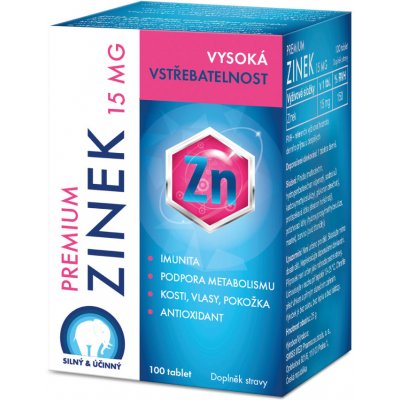 Swiss Med Premium Zinek 15 mg 100 tablet – Hledejceny.cz