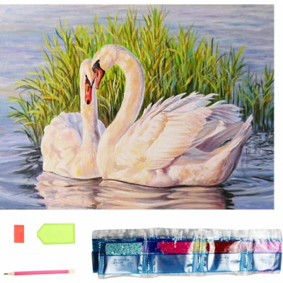 Norimpex Diamantové malování Labutě v rákosí 30 x 40 cm – Hledejceny.cz