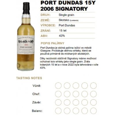 Signatory Vintage Port Dundas 15y 43% 0,04 l (holá láhev) – Hledejceny.cz