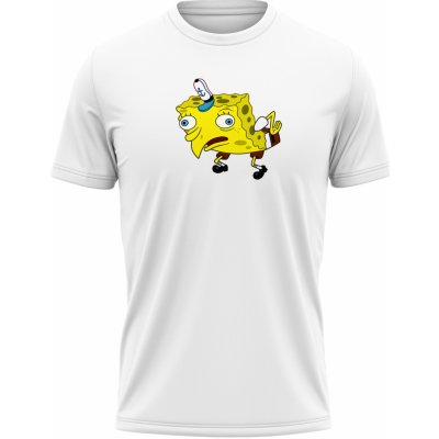 MemeMerch tričko Mocking Spongebob white