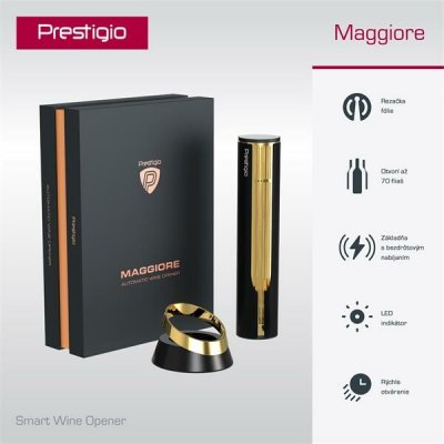 Elektrický otvírák na víno "MAGGIORE", zlatý, Prestigio – Zboží Dáma
