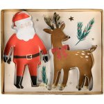 Meri Meri Vykrajovátka Santa / Reindeer – set 2 ks, červená barva, kov – Hledejceny.cz