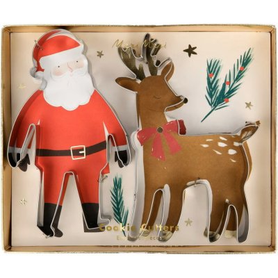 Meri Meri Vykrajovátka Santa / Reindeer – set 2 ks, červená barva, kov – Hledejceny.cz