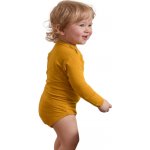 JOŽÁNEK Kojenecké body s dlouhým rukávem hořčicové – Zboží Dáma