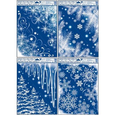 Anděl okenní fólie zamrzlá s duhovými glitry rampouchy les větve 30 x 42 cm – Hledejceny.cz