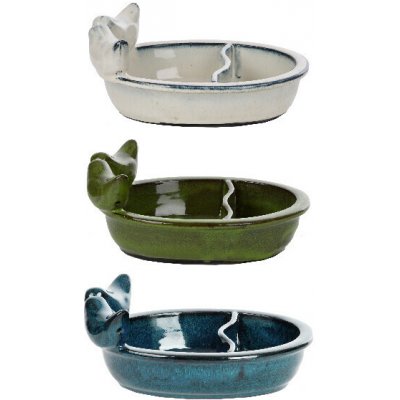 Esschert Design Elegant Pítko pro ptáky keramické 21 x 9 x 16 cm modrá – Hledejceny.cz
