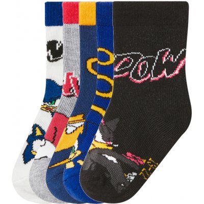 Dětské ponožky 5 párů modrá / šedá / bílá / navy modrá / černá – Hledejceny.cz
