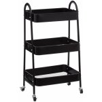 5five Simply Smart Kuchyňský regál na kolečkách, 3 police, černý – Zboží Mobilmania