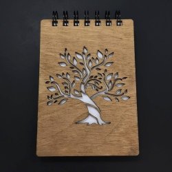 Amadea Dřevěný zápisník A6 strom
