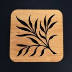 Amadea Dřevěný podtácek hranatý s motivem větve masivní dřevo 9cm – Zboží Dáma
