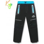 Kugo HK1801 Softshellové kalhoty s fleecem černé s modrou – Zboží Mobilmania