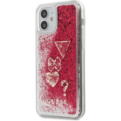 Pouzdro Guess iPhone 12 mini Glitter Charms malinowy/raspberry – Zboží Mobilmania