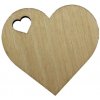 ČistéDřevo Dřevěné srdíčko s vyřezaným srdcem 6 x 5,5 cm
