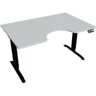 Hobis Office Pro psací stůl Motion MS ERGO 2 Šířka: 140 cm, Barva desky: šedá, Barva kovu: černá RAL 9005 Šířka 120-180 cm / 27 barevných variant