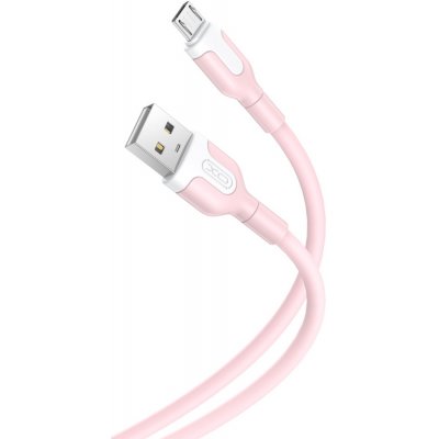 XO kabel NB212 USB-Micro USB , 1 m, 2.1A - růžový – Zbozi.Blesk.cz