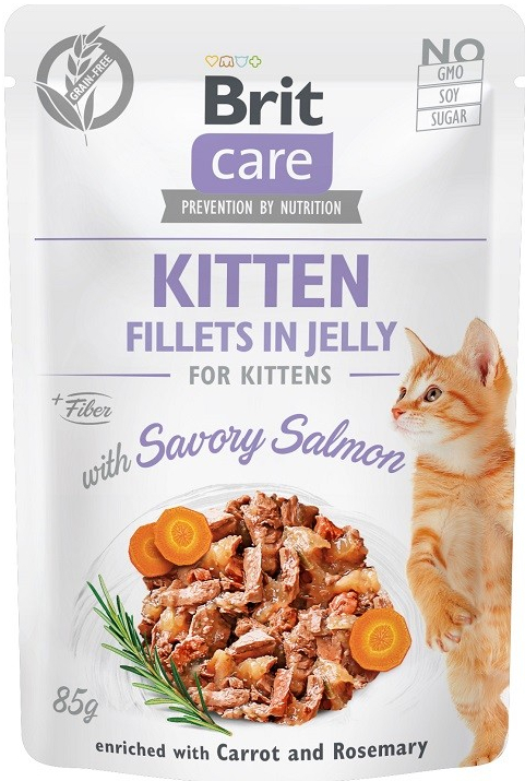 Brit Care Cat Fillets in Jelly Kitten Savory Salmon 85 g