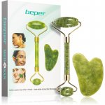 Beper Nefritový masážní váleček (roller) a Gua Sha masážní kámen 2 ks – Zboží Dáma