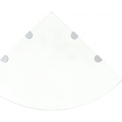Nabytek XL Rohové police 2 ks s chromovými podpěrami sklo čiré 45 x 45 cm – Zboží Mobilmania