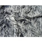 Umělá kožešina, metráž, šedo bílá, LAMA, vlas 50 mm, š. 147 cm metráž – Zboží Mobilmania