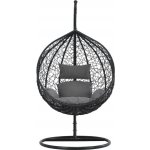 Bonami Selection Tmavě šedé závěsné křeslo z umělého ratanu Noela šedá/černá – Zboží Dáma