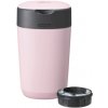 Koš a zásobník na pleny Tommee Tippee Twist & Click Advanced kbelík na pleny včetně kazety s antibakteriální fólií z udržitelných zdrojů Green v růžové barvě.