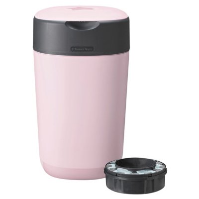 Tommee Tippee Twist & Click Advanced kbelík na pleny včetně kazety s antibakteriální fólií z udržitelných zdrojů Green v růžové barvě. – Zboží Mobilmania