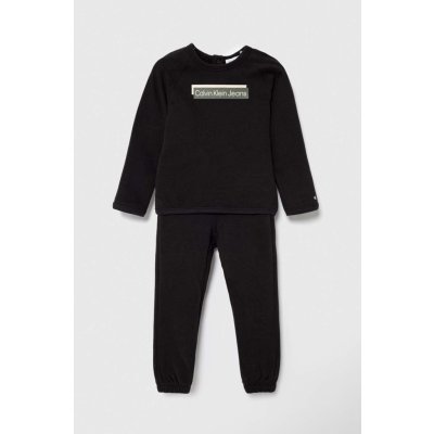 Calvin Klein Jeans Bavlněná tepláková souprava pro miminka černá IN0IN00119.9BYX