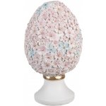 Růžová dekorace vajíčko z květů na podstavci - Ø 10*18 cm – Hledejceny.cz