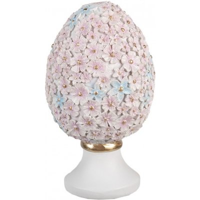 Růžová dekorace vajíčko z květů na podstavci - Ø 10*18 cm – Hledejceny.cz