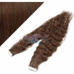 Kudrnaté Tape in 50cm vlasy REMY středně hnědá #4 – Sleviste.cz