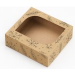 KRAFTHOUSE.EU Dárková krabička čtvercová Winter Magic KM-KR-006 Okno: Srdce – Zboží Dáma