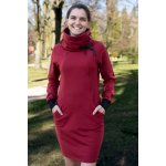 Jsem máma BIO kojicí mikinové šaty se skrytými zipy Bordó – Zboží Dáma