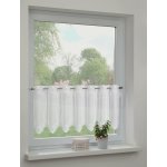 Sehlbach Vitrážová záclona s průchodem, vyšívané ozdoby, bílá, 135 x 45 cm – Hledejceny.cz